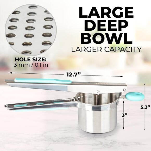 NEW Bellemain 15 oz Large Potato Ricer Heavy Duty Stainless Steel B9 - Picture 3 of 6